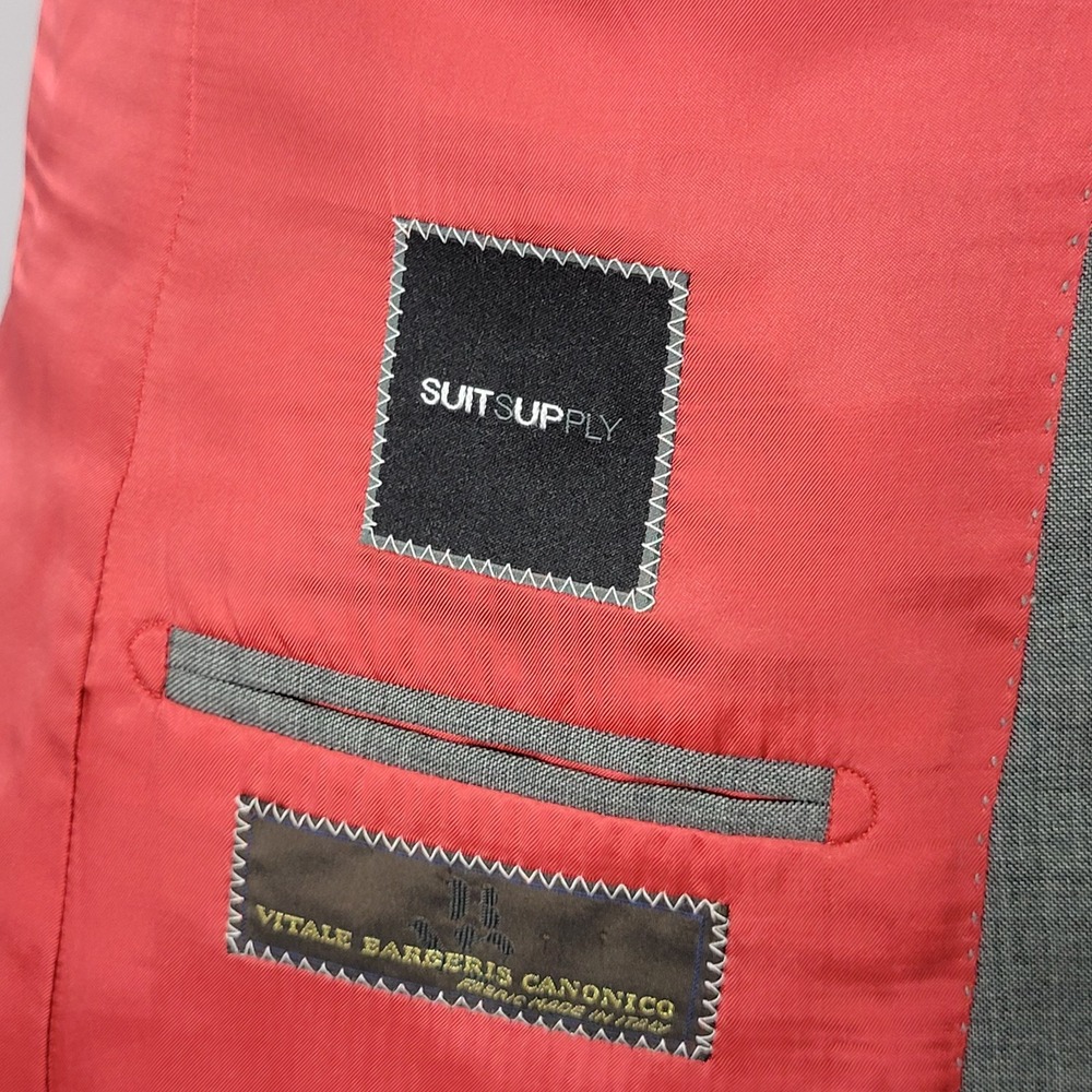 Suitsupply SIENNA Vitale Barberis Men's Sport Coat Blazer Two Button Gray 42L‎ - Picture 16 of 16